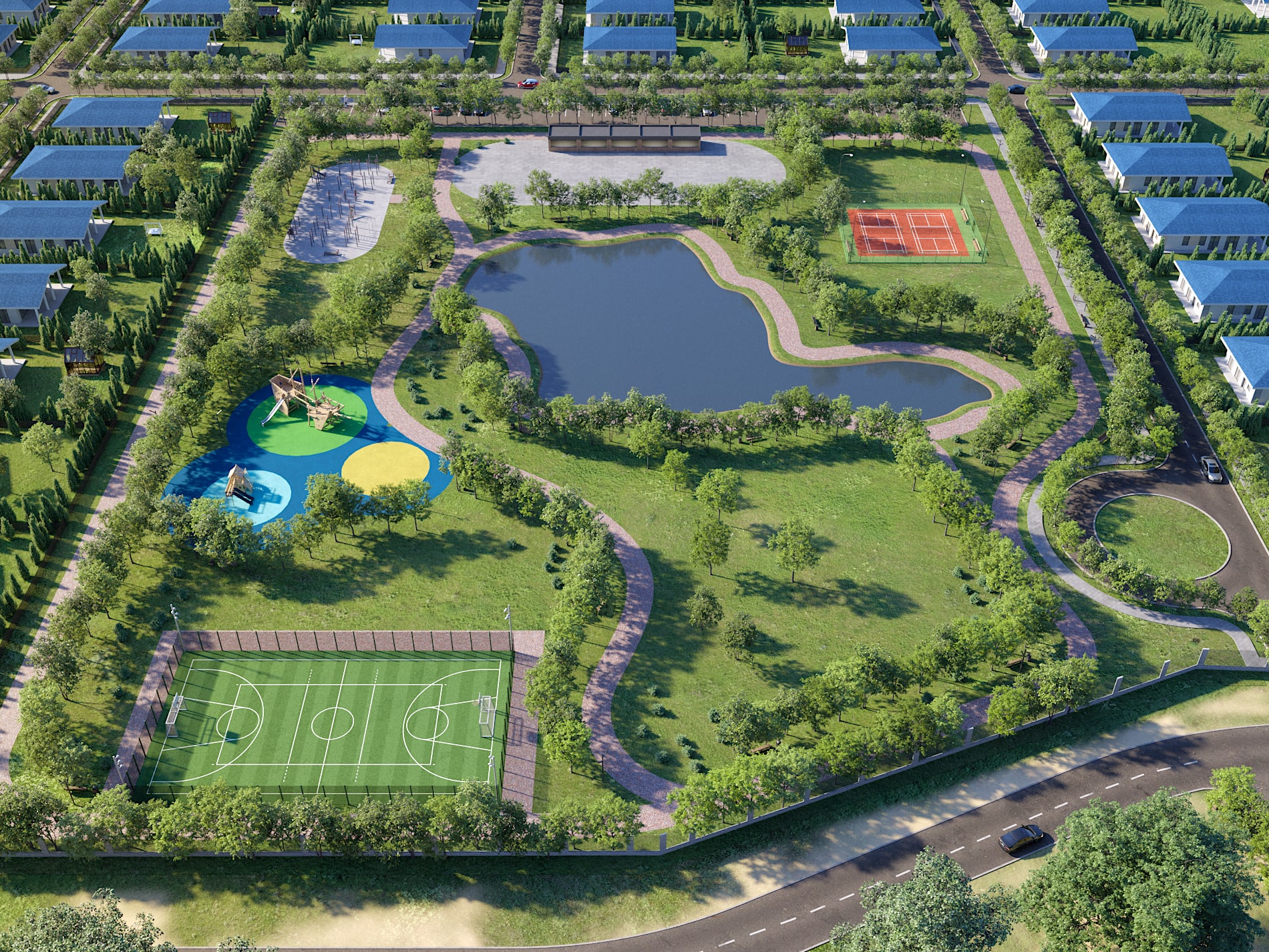 Парк вид сверху